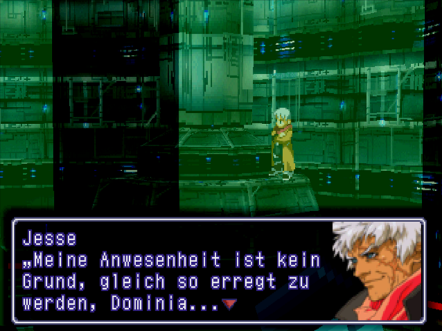 Szene im Hangar 17 von Schevat mit Jesse: „Meine Anwesenheit ist kein Grund, gleich so erregt zu werden, Dominia...“
