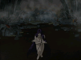A woman rises from the remains of the crashed spaceship