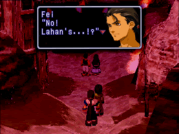 Fei and Citan arrive in a burning Lahan Village