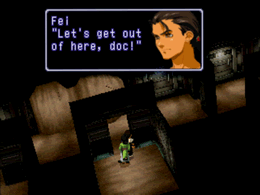 Fei and Citan starting to escape from the sinking transporter