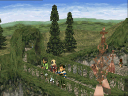 Fei, Citan and Bart standing on an overpass in Nisan