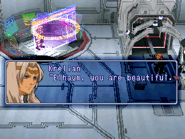Krelian tells Elly in his lab that he thinks she is beautiful