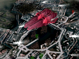 Nortune's "Central Administrative District", which actually is a battleship, takes off