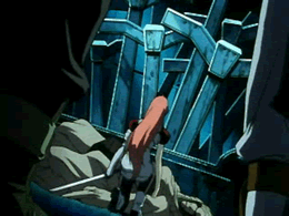 Elly feeding her blood to the mutated organism that attacked the party before